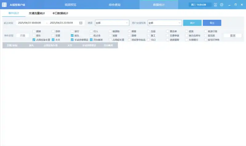 交通事件检测客户端_事件流量卡口数据统计